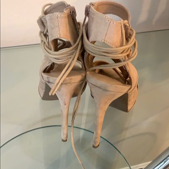 Nude Gladiator style lace up heels - Picture 4 of 7
